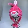 thumbnail image 1 of Plush Hat with Earflaps Soft Washable Movable Ears Animal Cap Costume Supplies, 1 of 8