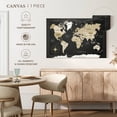 thumbnail image 5 of Elephant Stock Dark Grid World Map Wall Art - Horizontal Canvas Wall Art - Living Room Wall Decor - Map Canvas - Brown And Gray Decor - 51" x 34", 5 of 8