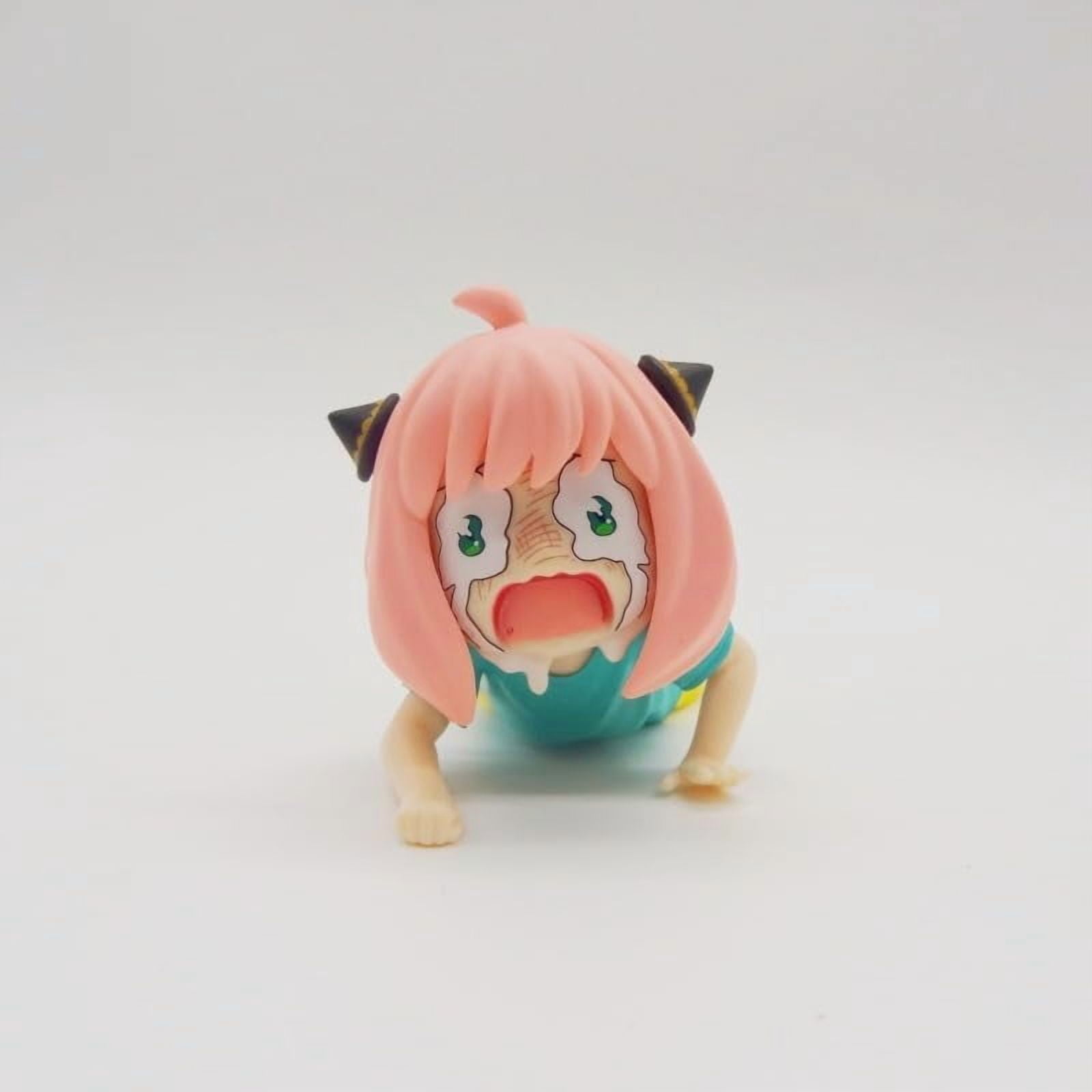 New Anya Figure, Falling Crying Anya Forger Action Figure 6cm/2.4inch PVC Characters Decorations Collectible Souvenirs for Anime Fans Gifts