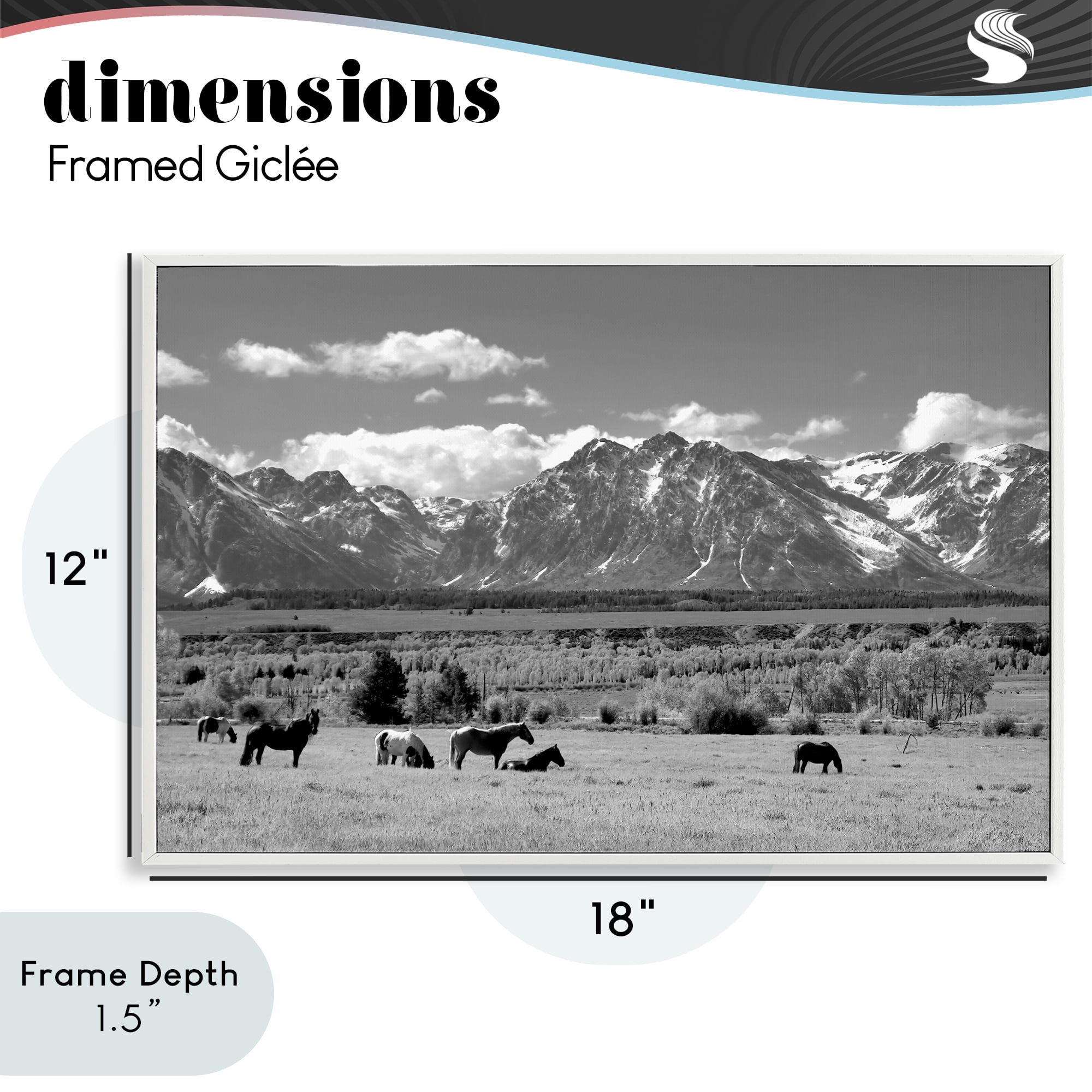 Stupell Industries Wyoming Ranch Horses Grazing White Framed Giclee Art, design by Steve Toole