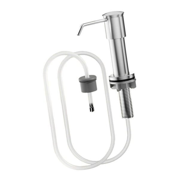 Dispensador de jabón para platos, loción para platos, dispensador para fregadero, herramientas fáciles de instalar, bomba de líquido Plata