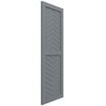 thumbnail image 2 of Ekena Millwork 18"W x 29"H True Fit PVC Two Panel Chevron Modern Style Fixed Mount Shutters, Ocean Swell (Per Pair - Hardware Not Included), 2 of 9