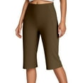 thumbnail image 2 of Capri Pants for Women Spring Summer Elastic High Waist Wide Straight Leg Loose Workout Yoga Pants Capris with Pockets, 2 of 6