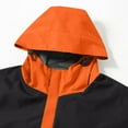 thumbnail image 3 of Men's Coat Color Block Workwear Hooded Long Sleeves Zipper Outwear Loose Casual Jacke, 3 of 5