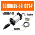 thumbnail image 2 of SCJ80x75-50 Alésage de Cylindre Pneumatique Standard 80mm Double Action, Course Réglable 25-75mm Grande Poussée, Résistant à l'Usure, 2 of 6
