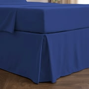 Mellanni Iconic Collection Pleated Microfiber Bed Skirt 15" Drop, King, Royal Blue