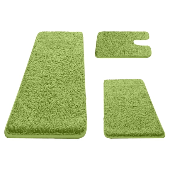 SIYTUAU Tapis de Bain Antidérapant Doux 47 Pouces Ensemble de 3 Tapis de Salle de Bain en Mousse à Mémoire de Forme Absorbant pour Salle de Bain Buanderie