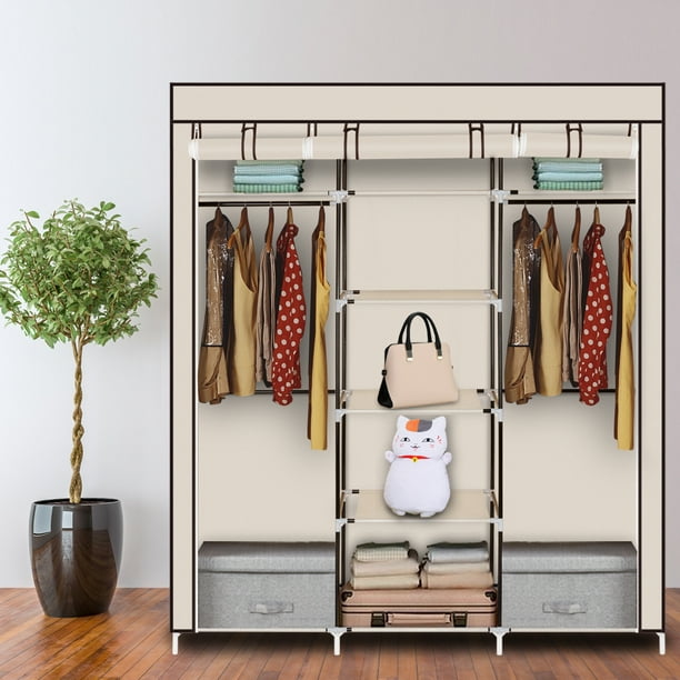 Find new armoires & wardrobes for your home at joss & main. portable wardrobe closet segmart heavy duty clothes organizer with shelves closet organizer kit for bedroom wardrobe with zippered dustproof cover