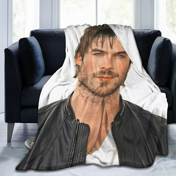 Ian Somerhalder Blanket Bedding Fleece Blanket Soft Throw Blankets Lightweight Anti-Static Blanket - 3 Sizes