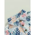 thumbnail image 5 of Wassery 2Pcs Toddler Boys Beach Outfits Tropical Leaf Print Short Sleeve Button Shirt + Shorts Set  6M 12M 18M 24M 3T 4T Boys Summer Casual Clothes, 5 of 8