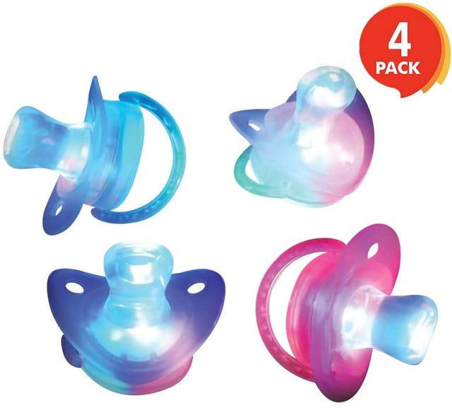 12 Flashing Led Multi Color LED Mouth Glow Pacifier Lights ~ Party Favor Toys 