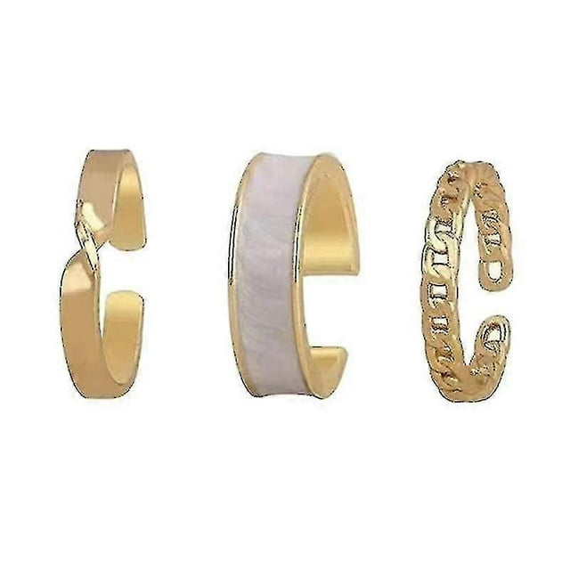 3pieces Personalized Ring Adjustable Open Rings Open Twist Rings Jewelry Gift