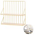 thumbnail image 1 of Double-layer Storage Rack Decorative Iron Storage Shelf Wall-mounted Storage Organizer with Oblique Triangle Side for Bedroom Bathroom Living Room, 1 of 9