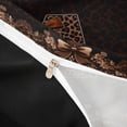 thumbnail image 4 of Erosebridal Brown Leopard Print Queen Duvet Cover Set for Girls Women, Monogrammed A Bedding, Black Reversible 3 Pieces, 1 Duvet Cover and 2 Pillowcases (No Comforter), 4 of 6