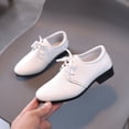 thumbnail image 5 of Zapatos de cuero para niños, estilo primaveral y otoñal, con cordones, de una sola capa, para niños de mediana edad y estudiantes, zapatos negros de alto rendimiento, 5 of 5