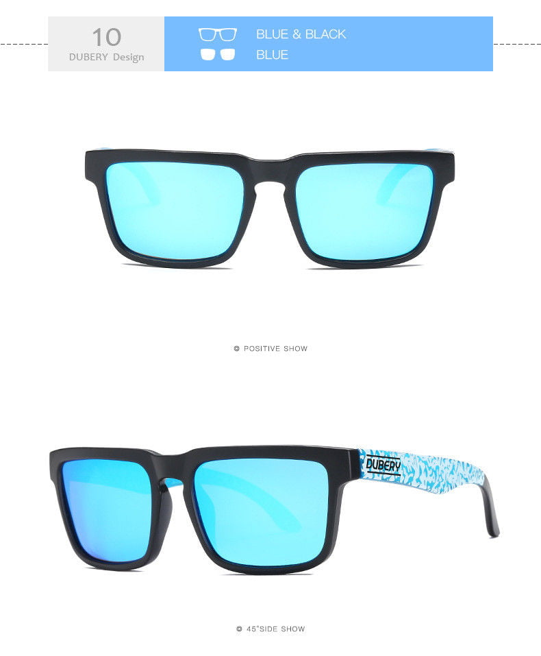Mens Polarized Sunglasses Square Cycling Sport Driving Sun Glasses UV400 DUBERY 