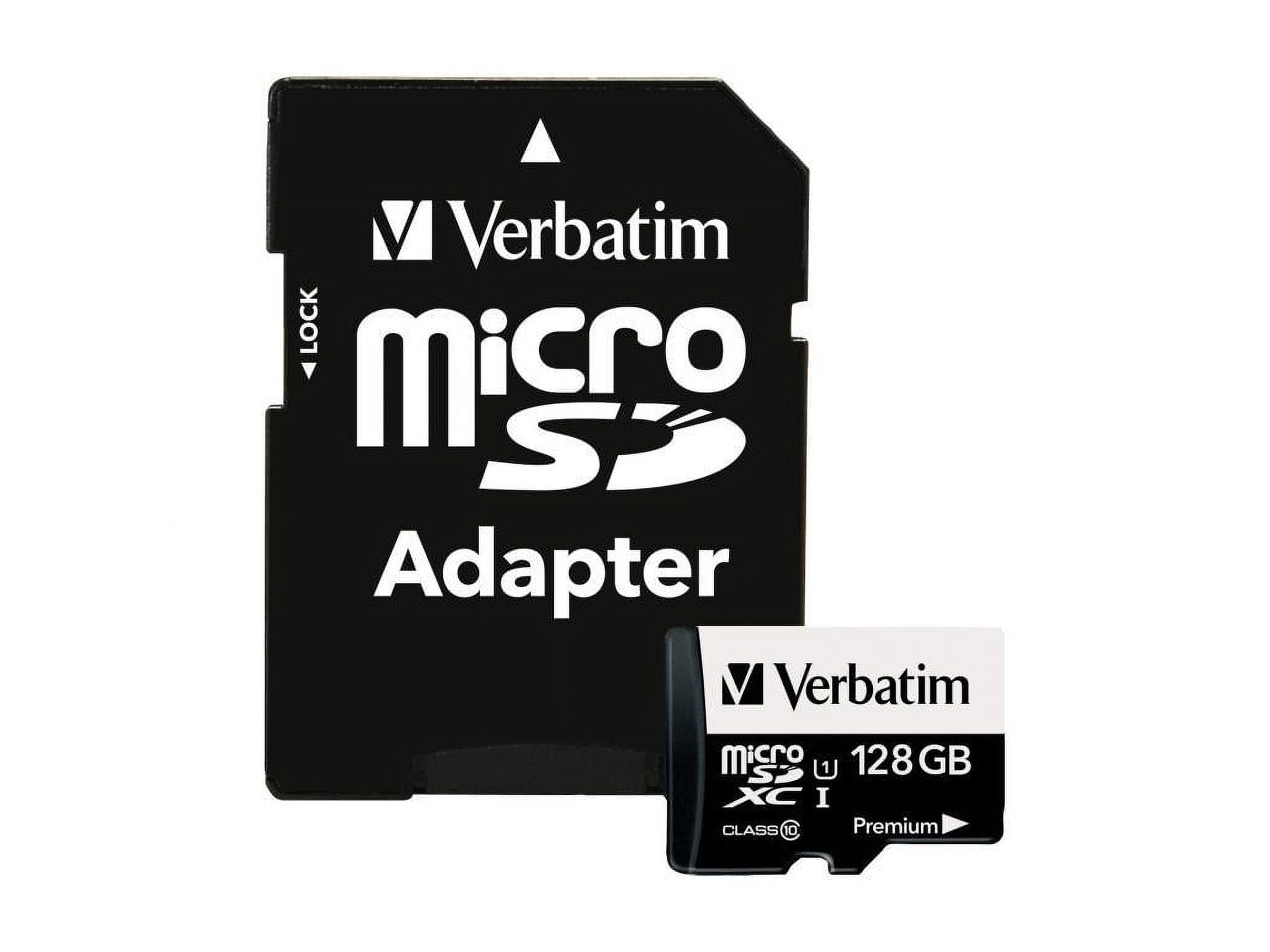 Verbatim Premium 128 GB Micro SDXC Flash Memory Card w/ SD Adapter