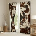 thumbnail image 3 of Manfei Cow Hide Print Black Out Curtains,Retro Western Horseshoe Curtains Pack of 2 (42x63 Each),Rustic Farmhouse Cabin Bedroom Curtains For Adults,Microfiber Bedroom Decor, 3 of 6