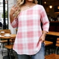 thumbnail image 1 of TaTaai Plus Size Printed Top Soft Breathable Women's Fashion Elegant Off-Shoulder Three-Quarter Sleeve Loose All Season Blouse Gift, 1 of 7
