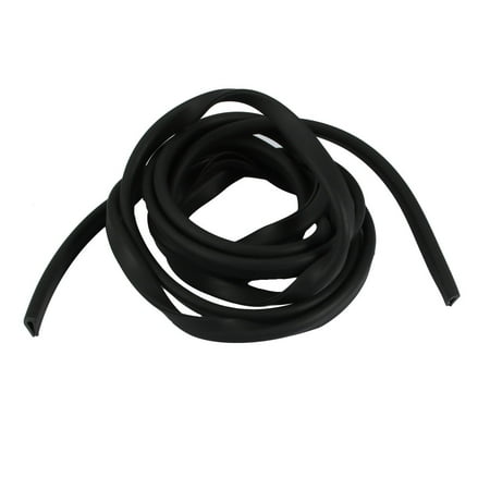 2M Length 2mm Groove Width 8mm Height Rubber Hollow Air Sealed Seal Strip Black
