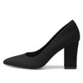 thumbnail image 2 of Zhabtuc Women's Pointed Toe Chunky High Heels Closed Toe Block Heels Slip on Pumps Dress Office Pumps Shoes for Lady Black Size 8, 2 of 7