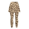 thumbnail image 4 of SCRAWLGOD Paws Leopard Print Beige Women's Pickleball Skirted Leggings High Waist Stretchy Athletic Skirt with Leggings Breathable Fashion Sporty Clothes Workout Outfits, XS, 4 of 7