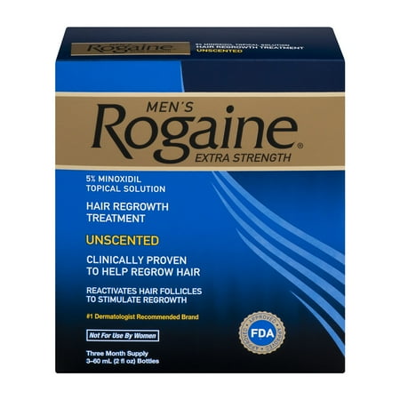 ROGAINE Force pilosité Repousse traitement des hommes, trois mois d'approvisionnement