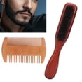 thumbnail image 4 of Beard Comb Brush Set, Beard Comb Natural Bristles Wooden Convenient  For Boyfriend For Husband, 4 of 8