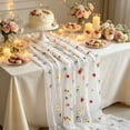 thumbnail image 4 of Table Runner 118 Inch Sheer Organza with Colorful Floral Embroidery for Wedding Party Dining Table, 4 of 6