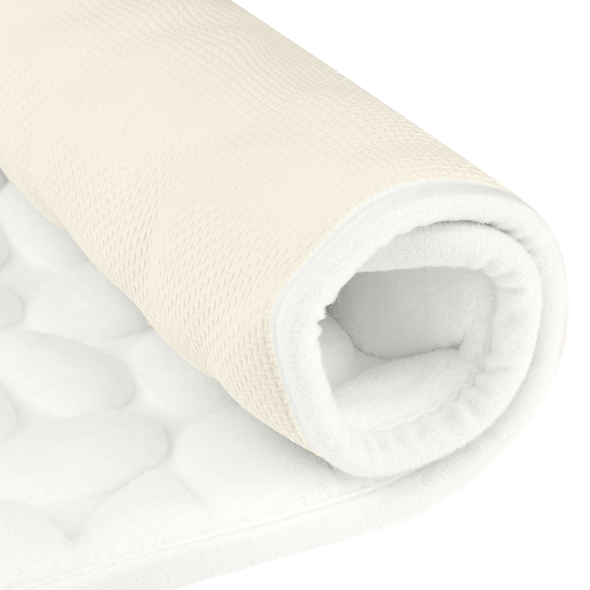 Unique Bargains Memory Foam Bathroom Rugs Ultra Soft Bath Mat Quick Dry Bath Carpet Rug Milky White 20"x32"