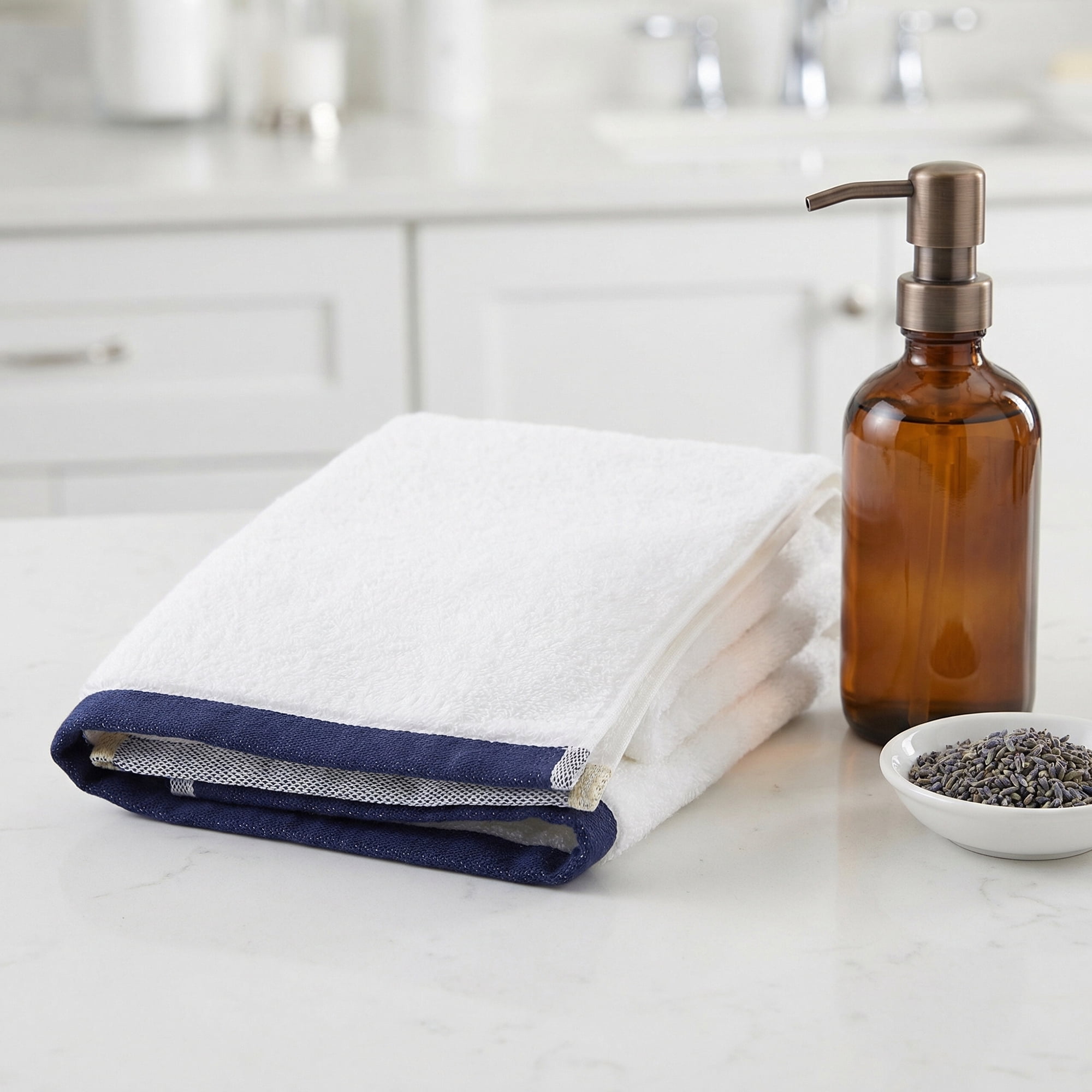 Unique Bargains Cotton Solid Absorbent Durable Soft Hand Towels White 29" x 13"