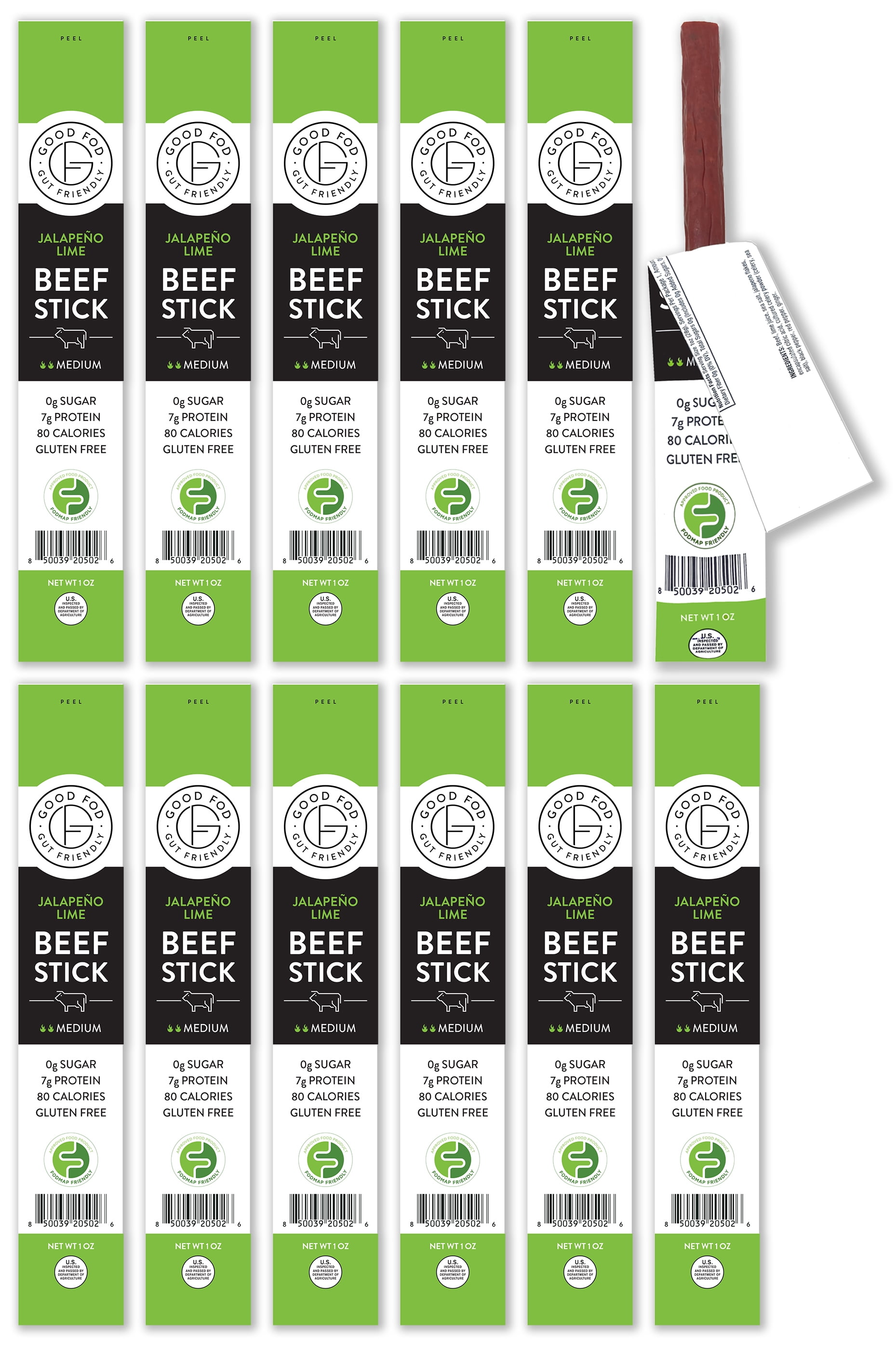 Good Fod Foods Jalapeno Lime Meat Sticks LowFODMAP Snacks for a