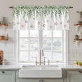 thumbnail image 2 of Eucalyptus Leaf Tier Curtains, Coastal Beach Starfish Nautical Ocean Light Filtering Kitchen Curtains, 2Pcs Rod Pocket Half Window Treatments Panels for Sink Cafe Cabinet Camper 27.5x24 Inches, 2 of 9