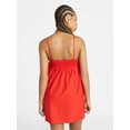thumbnail image 3 of No Boundaries Cotton Poplin Smocked Mini Dress with Tie Straps, Women's XXS-XXL, 3 of 5