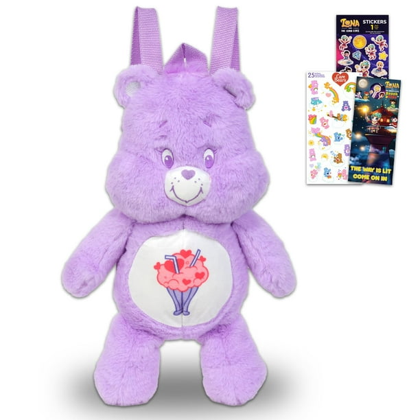 Mochila de peluche Care Bears Share Bears de 43 cm con pegatinas
