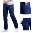 thumbnail image 6 of GINGTTO Men's Dark Wash Relaxed Straight Leg Jeans - Stretch Denim Pants for Casual & Daily Wear, 6 of 9