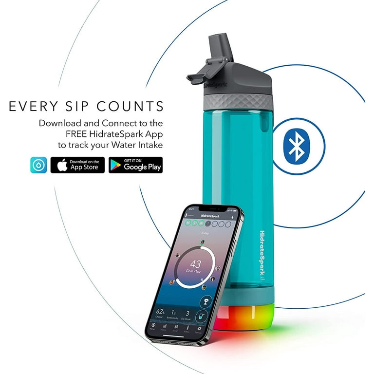 HidrateSpark PRO LITE Smart Water Bottle, Tracks Water Intake