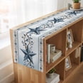 thumbnail image 6 of Country Star Blue Table Runner, Farmhouse Vintage Branches Wooden Washable Cotton Linen Table Runners 108 Inches Long, Dresser Scarf Runner for Dining/Living Room/Kitchen/Square Tables 13''x108'', 6 of 9