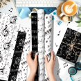 thumbnail image 2 of 12-Sheet Musical Notes Wrapping Paper Set | Black & White Staff Music Gift Wrap | 6 Designs for Concerts, Music Themed Parties & More, 2 of 5