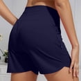 thumbnail image 5 of YMNXA Women's Casual Summer Shorts High Waist Solid Color Loose Comfortable Shorts With Lined Pockets For Outdoor Activities And Daily Wear,Navy,L, 5 of 7