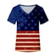 thumbnail image 5 of Blusa de camiseta informal con estampado de manga corta y cuello en V de verano para mujer a la moda Fridja  hjk3962, 5 of 5