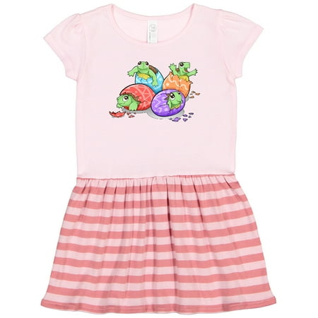 

Inktastic Cute Baby Turtle Hatchlings with Colorful Eggs Gift Toddler Girl Dress