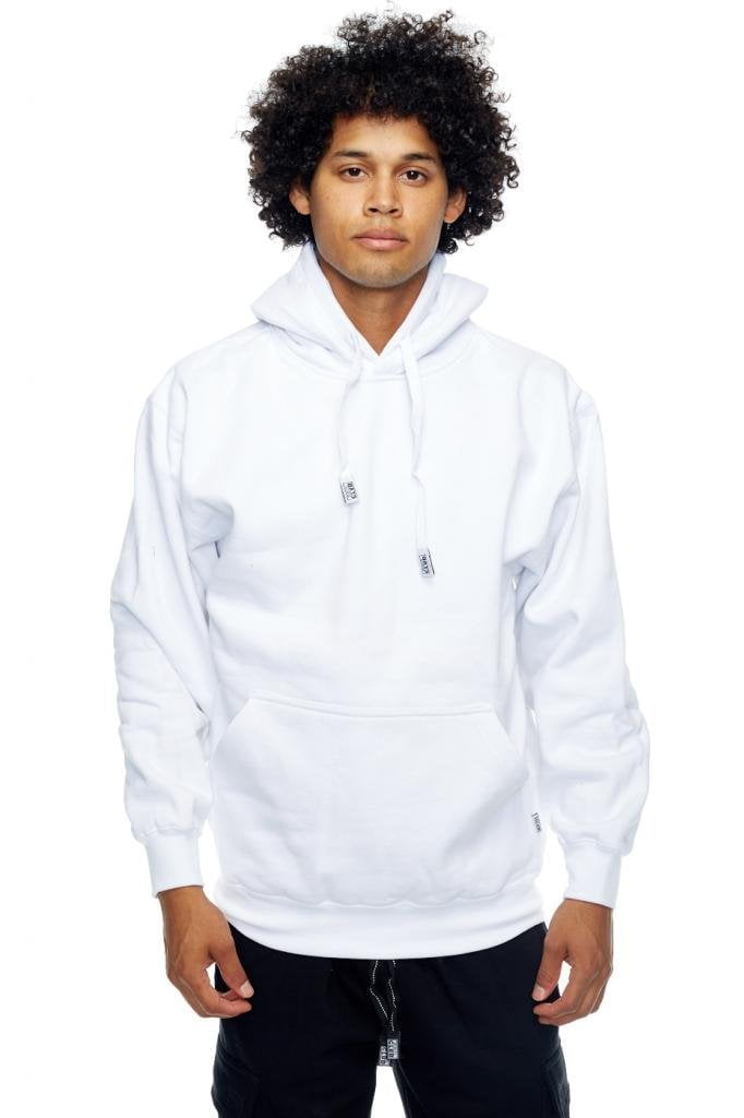 white pro club hoodie