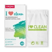 Sirona Sanitary Disposable Bags - 45 Bags for Discreet Disposal of Tampons, Condoms, Sanitary Pads,