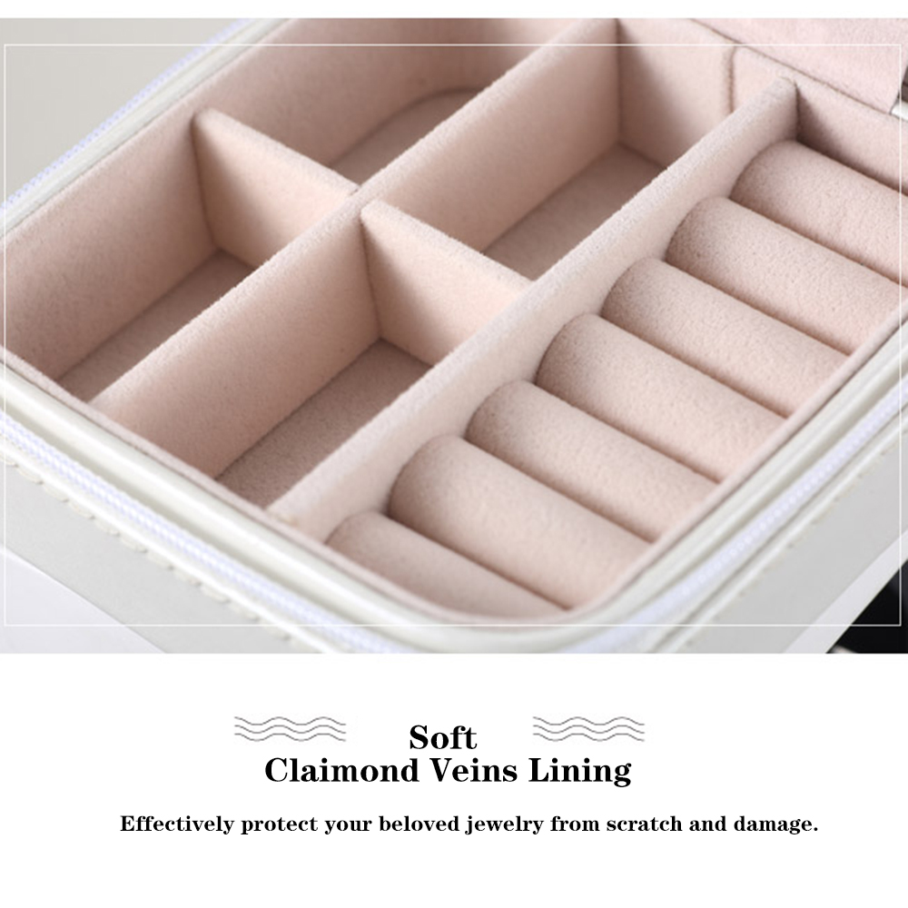Small Portable Travel Jewelry Box Organizer Storage Case for Rings Earrings Necklaces - image 4 of 7