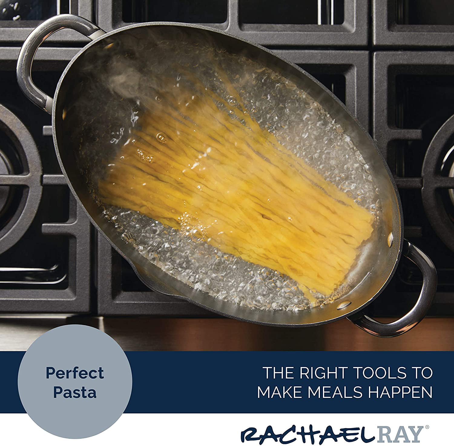 Rachael Ray Cucina Hard Enamel 8-qt Covered Oval Pasta Pot 