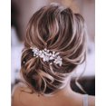 thumbnail image 1 of Tocado de hojas y flores de vid de cristal, accesorios para el cabello de boda para la novia, plateado, 1 of 5