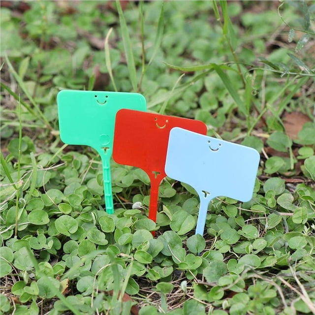pitrice T Shape Garden Labels Waterproof Garden Plant Classification Markers PVC Plant Sign Tags for Fruit Trees Seedlings Flowers Yellow