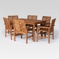 thumbnail image 3 of Afuera Living 7-Piece Chevron Outdoor Patio Dining Set in Brown, 3 of 3