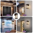 thumbnail image 5 of Outdoor Indoor Wall Light 2 Pack, Black Finish Porch Wall Sconce With Clear Glass Shade, Wall Mount Anti-Rust Exterior Sconce For Outside Garage Driveway Patio, 5 of 8